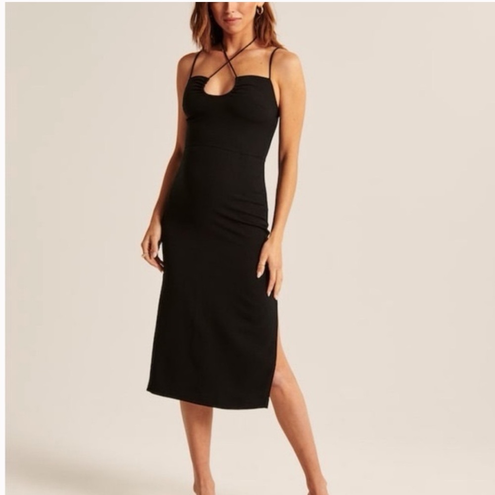 Abercrombie strappy halter midi dress